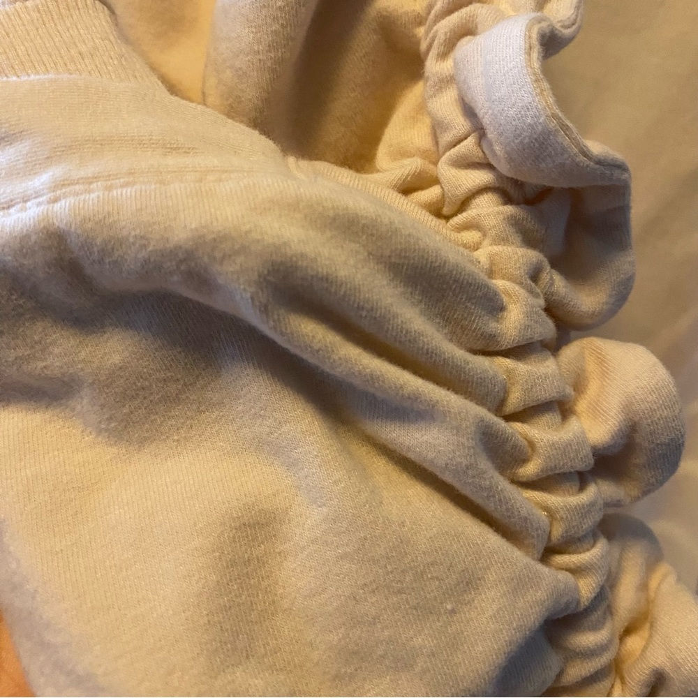 Fishbone Adjustable Length Ruched Creme Long Sleeve Top With Pockets Size M - Picture 2 of 5